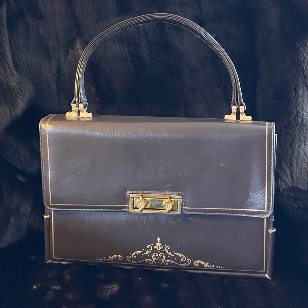 Chic Black and Gold Women's Satchel